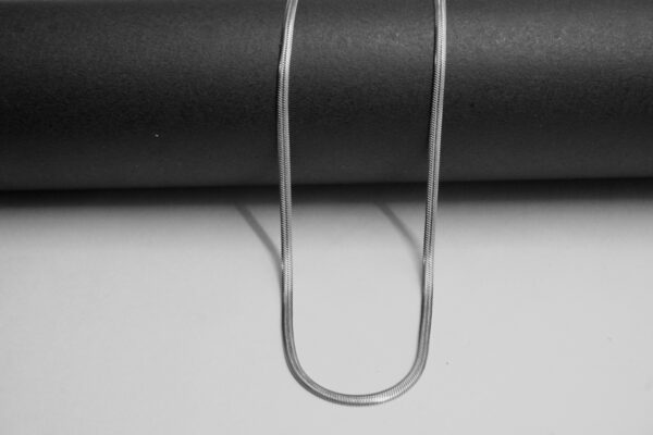 Classic Silver Snake Chain – Unisex Minimal Necklace - Image 2