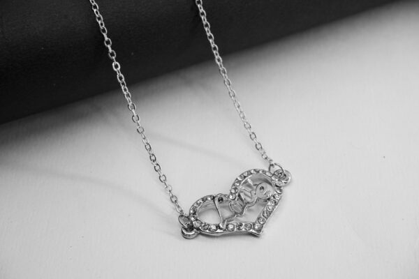 Silver “Love” Heart Necklace – Elegant Symbol of Romance - Image 2