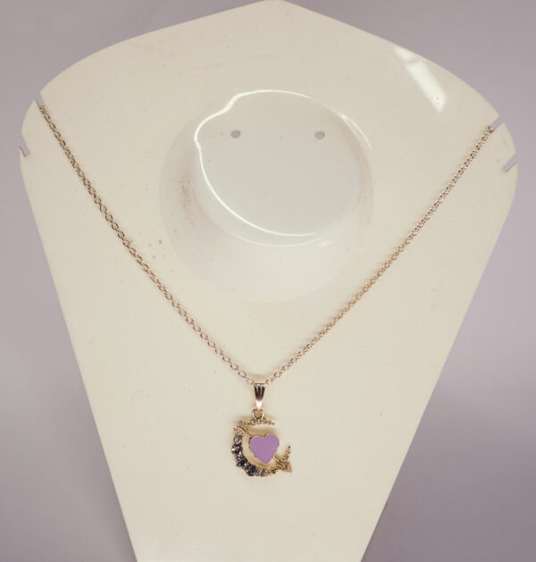 Cupid's Heart Pendant Necklace – Lavender Love Edition - Image 3