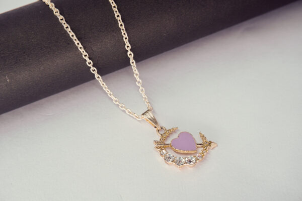 Cupid's Heart Pendant Necklace – Lavender Love Edition - Image 2