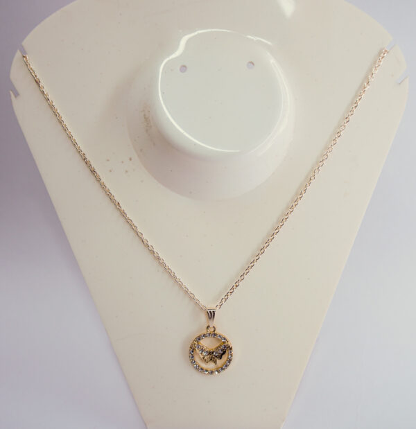 Chic Gold-Tone Butterfly Pendant Necklace - Image 2