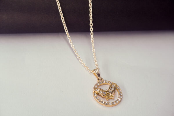 Chic Gold-Tone Butterfly Pendant Necklace
