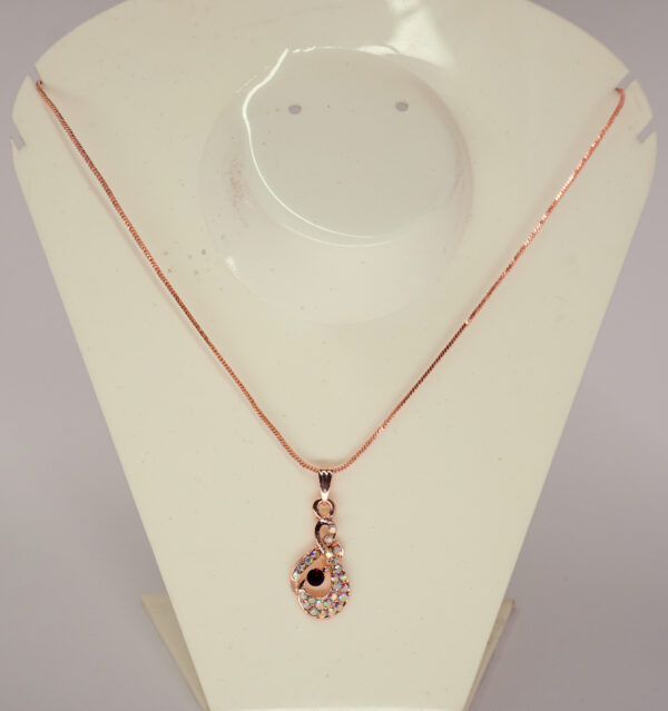 Rose Gold Infinity Drop Pendant Necklace - Image 2