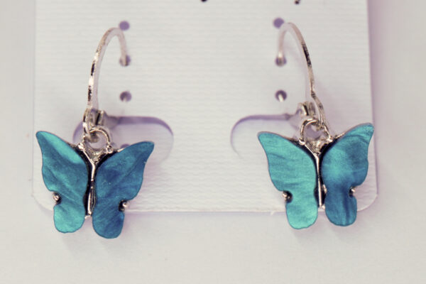 Charming Blue Butterfly Dangle Earrings - Image 2