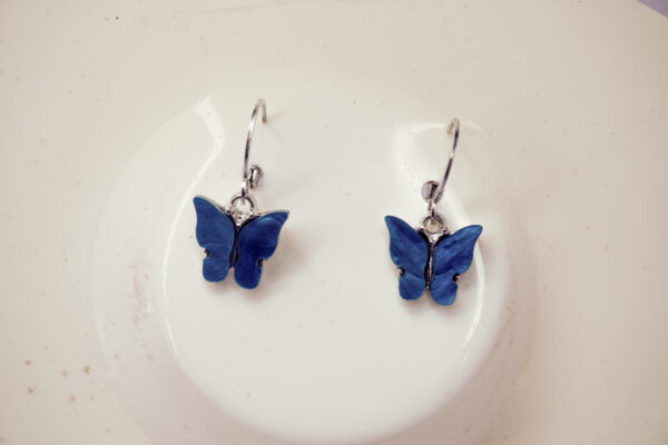 Charming Blue Butterfly Dangle Earrings - Image 3