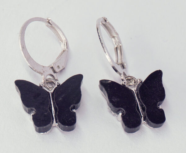 Elegant Black Butterfly Drop Earrings