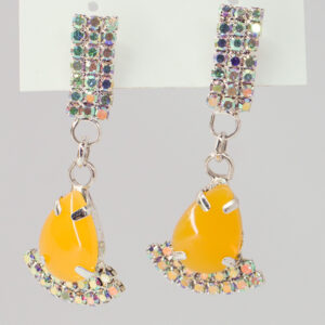 Yellow Crystal Drop Earrings