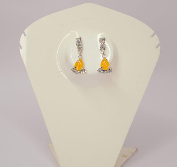 Yellow Crystal Drop Earrings - Image 2