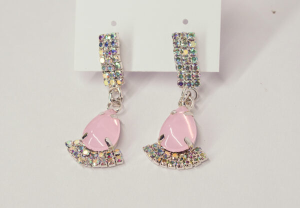 Sparkling Blush Drop Earrings - Image 3