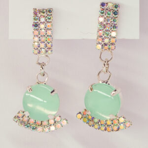 Mint Crystal Drop Earrings