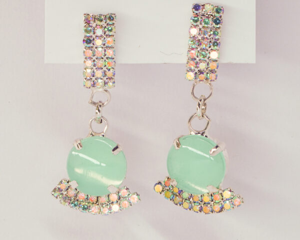 Mint Crystal Drop Earrings