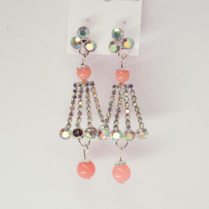 Coral Cascade Crystal Earrings