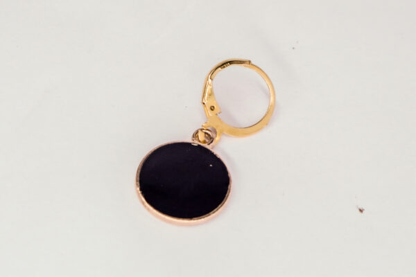 Midnight Gold Oval Drop Earrings - Image 3