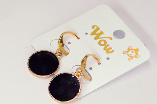 Midnight Gold Oval Drop Earrings - Image 2